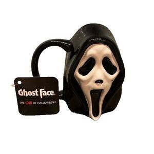 Ghost Face Scream Movie 16oz Sculpted Ceramic Mug Halloween Horror Coffee NWT